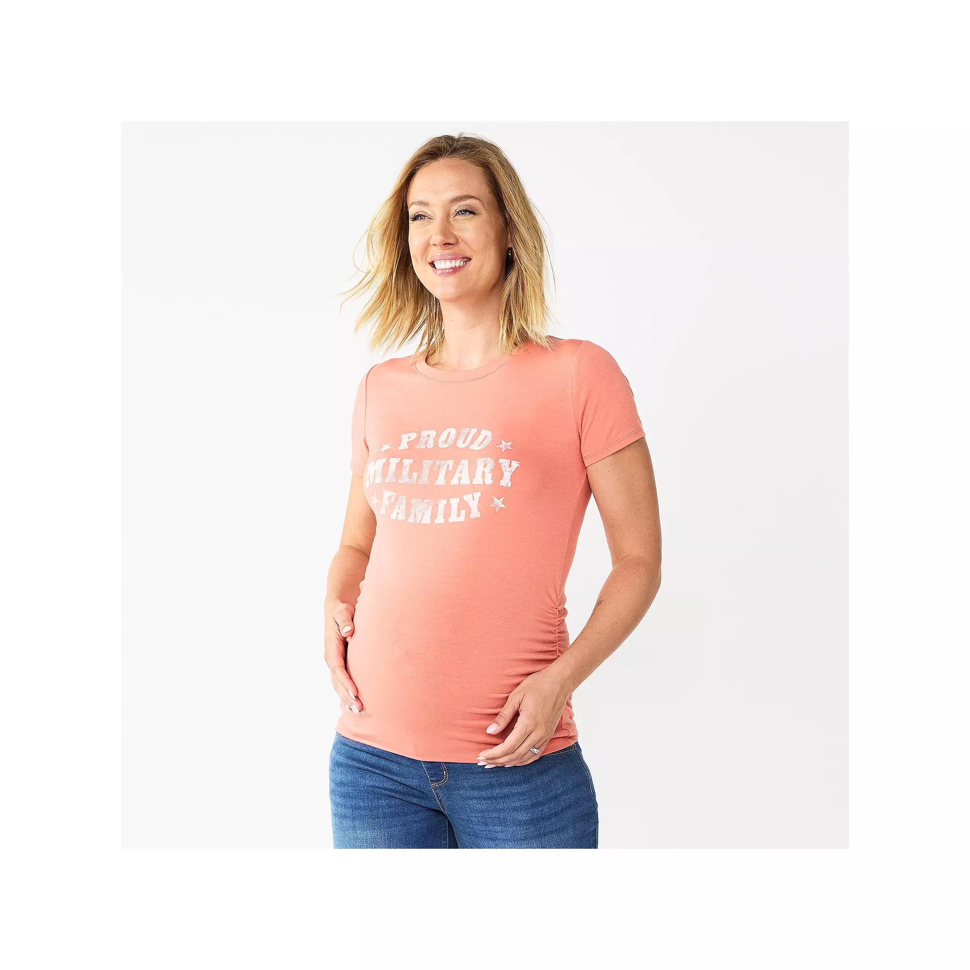 Maternity Sonoma Goods For Life Fitted Crewneck Graphic Tee, Womens Blue Tie Dye Yellow Product Image