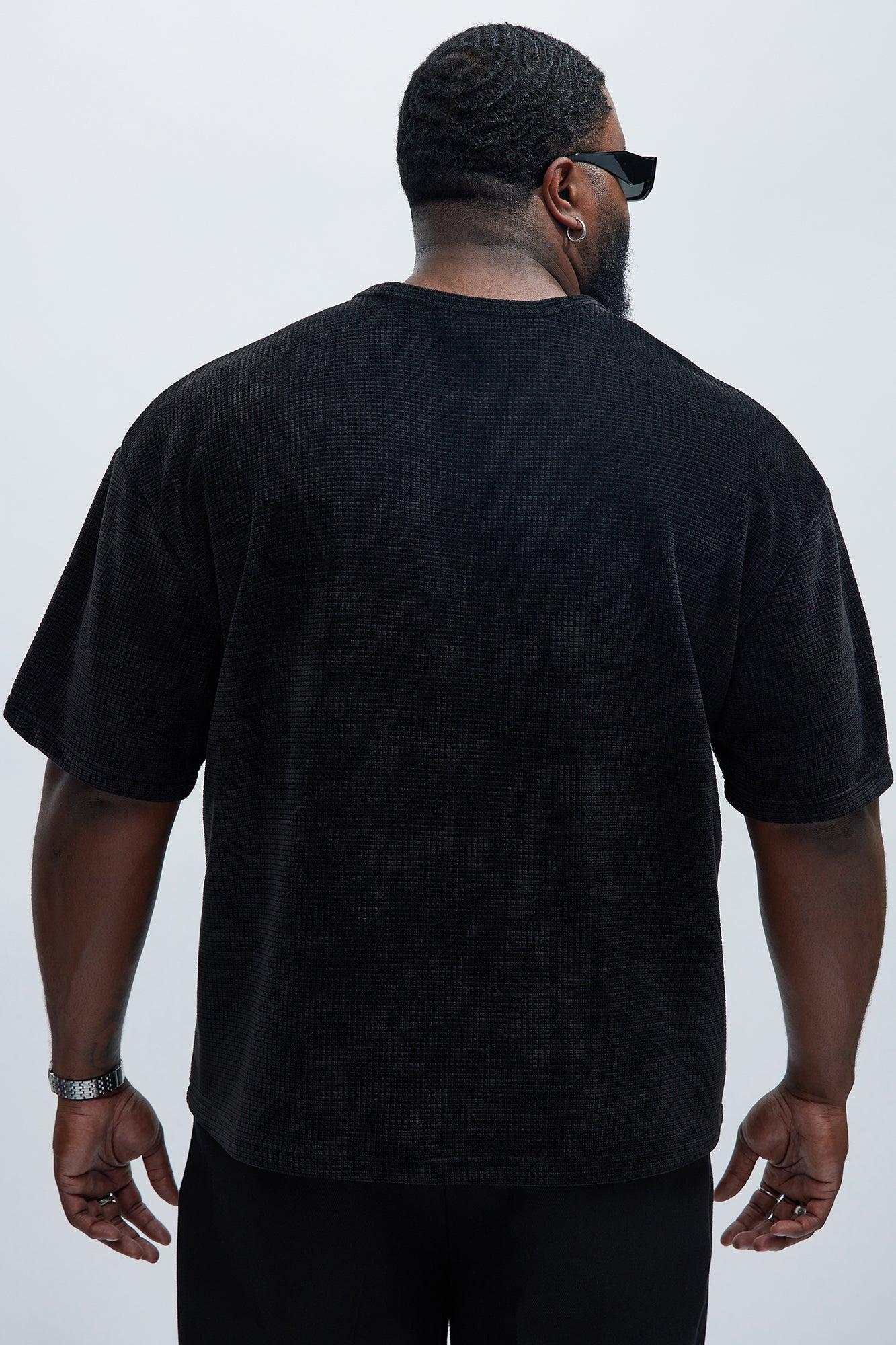 Greenville Waffle Knit Relaxed Short Sleeve Tee - Black Product Image