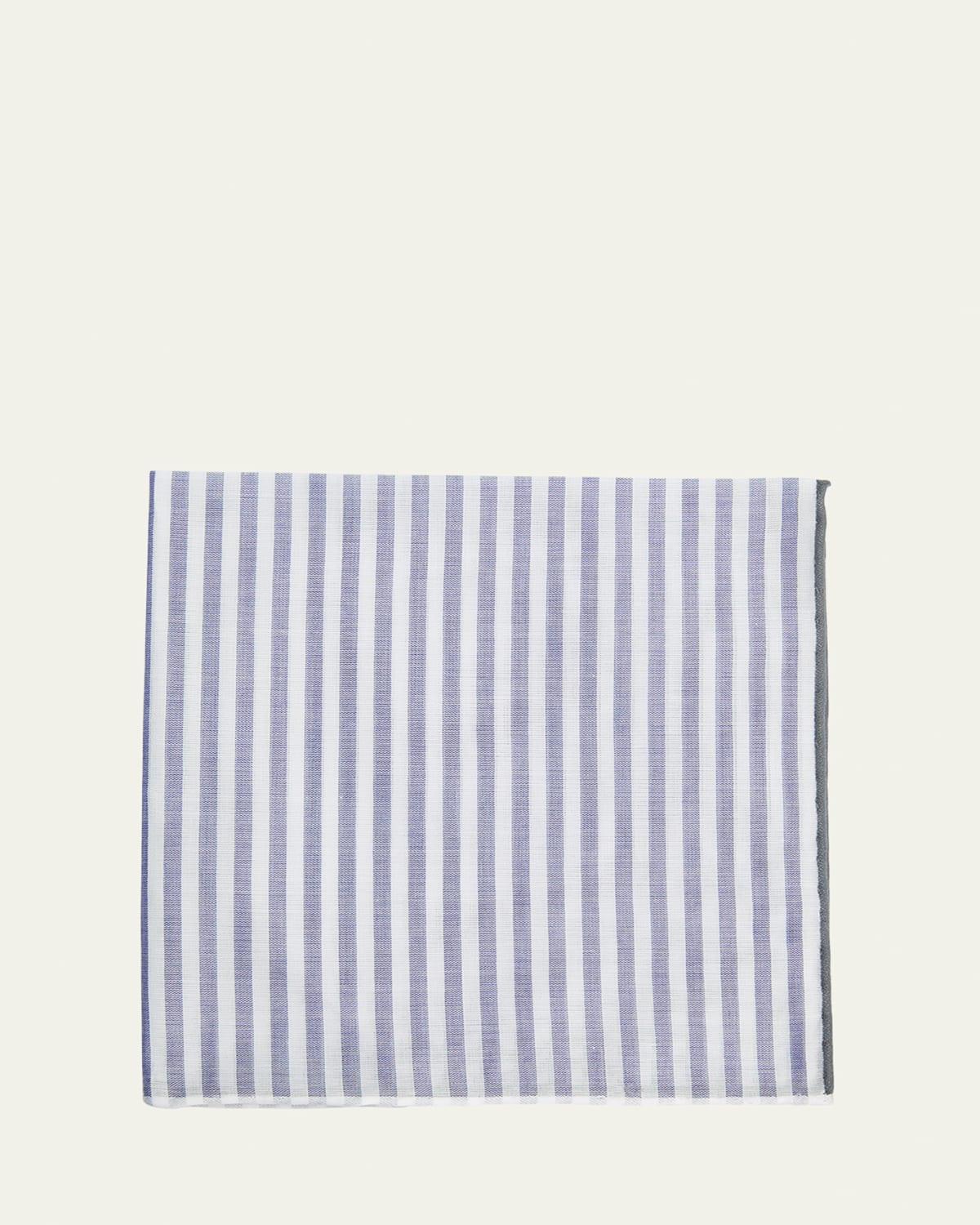 Mens Buren Cotton Stripe Pocket Square Product Image