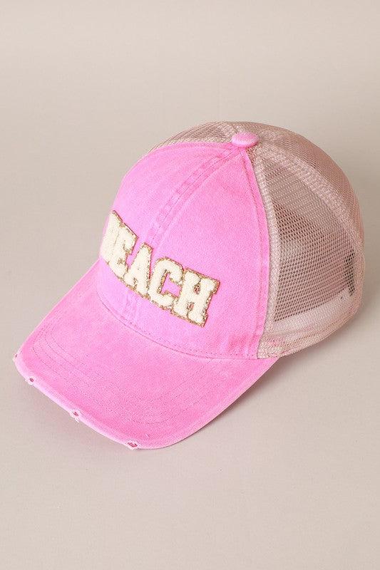 Beach Letter Mesh Back Cap Product Image
