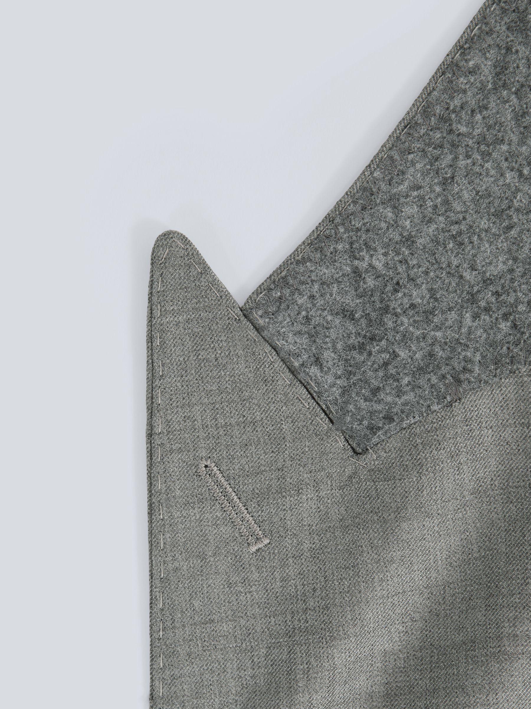 Atelier Wool Cashmere Slim Fit Single Breasted Blazer in Grey Melange Product Image