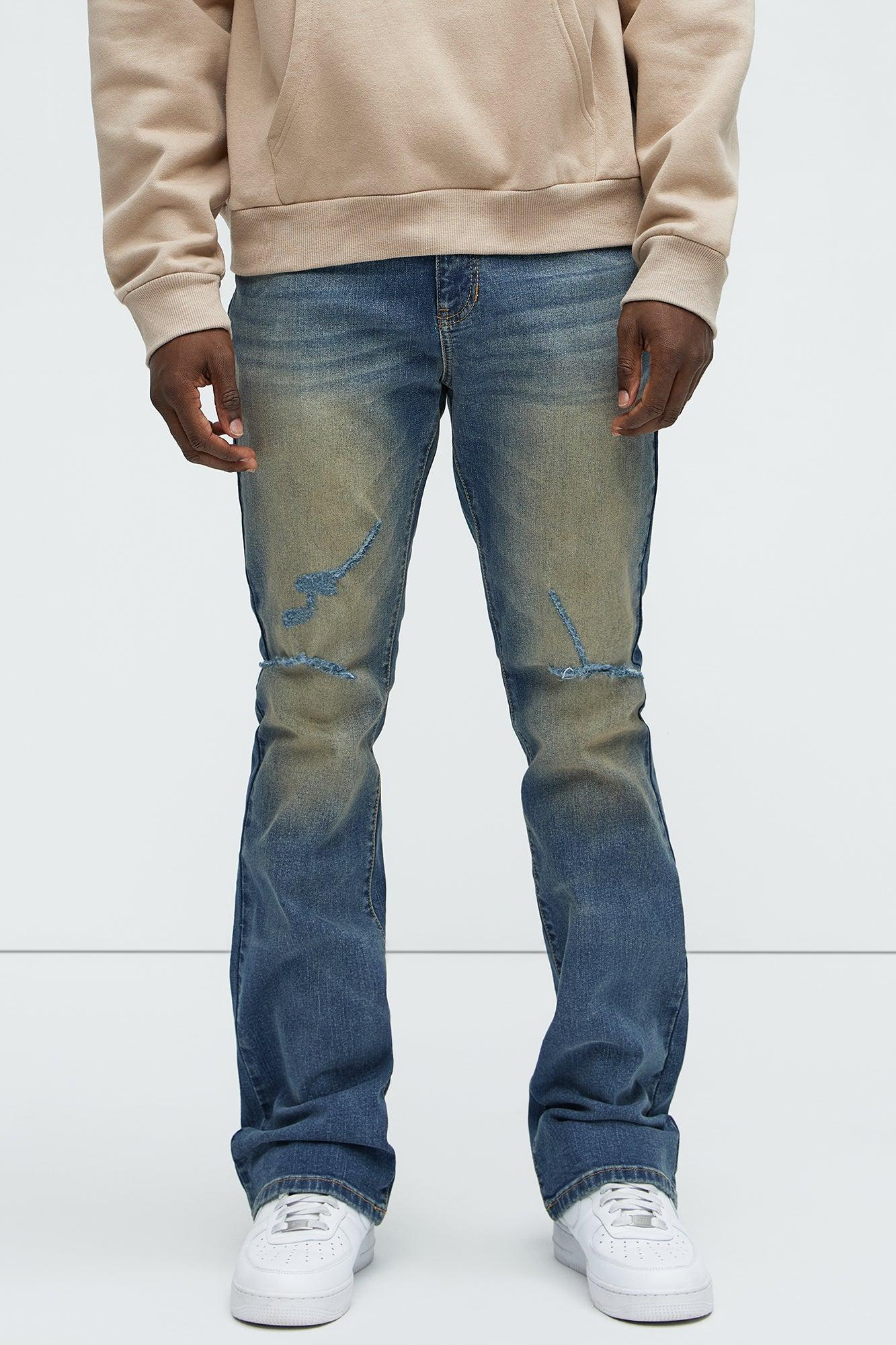Arch Stacked Skinny Flare Jeans - Dark Wash Product Image
