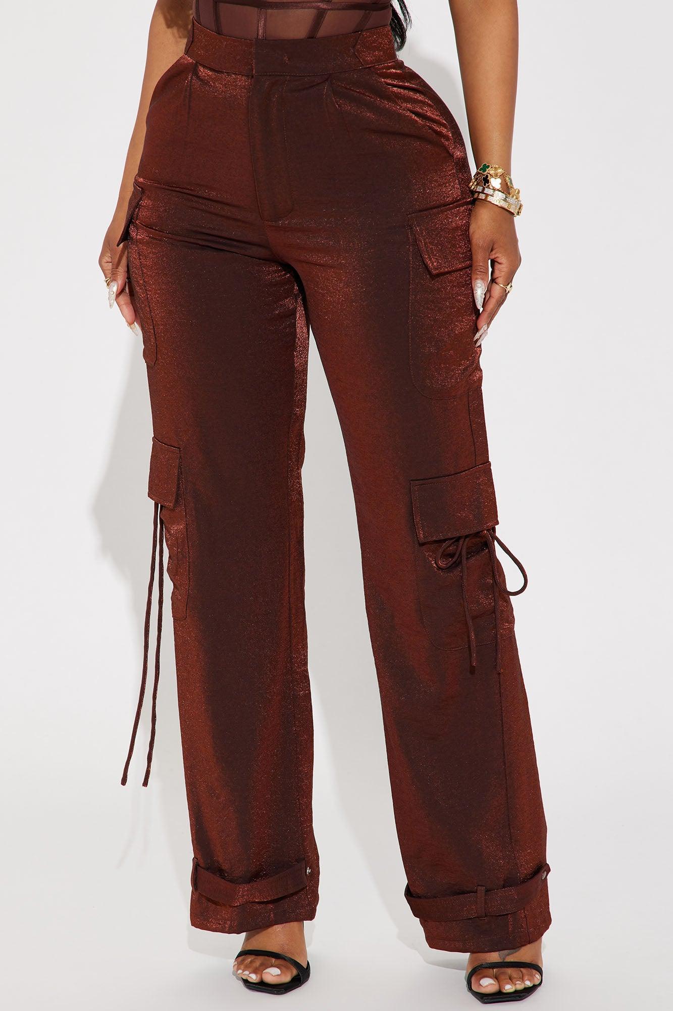 Autumn Satin Cargo Pant - Bronze Product Image