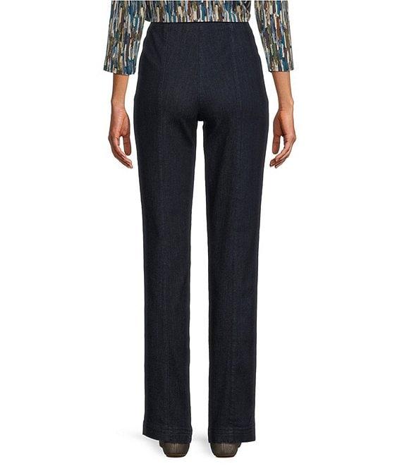 Intro Nia Hollywood Waist Seam Detail High Rise Straight Leg Pull-On Denim Pants Product Image