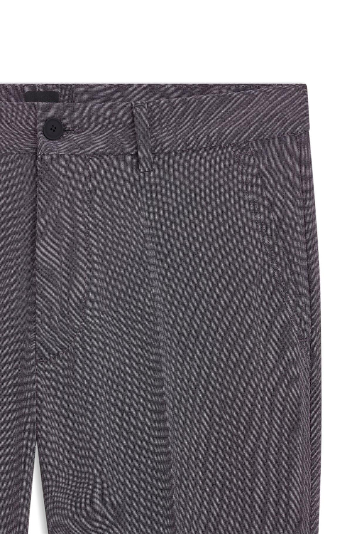 BOSS - Slim-fit trousers in easy-iron poplin - Dark Blue Product Image