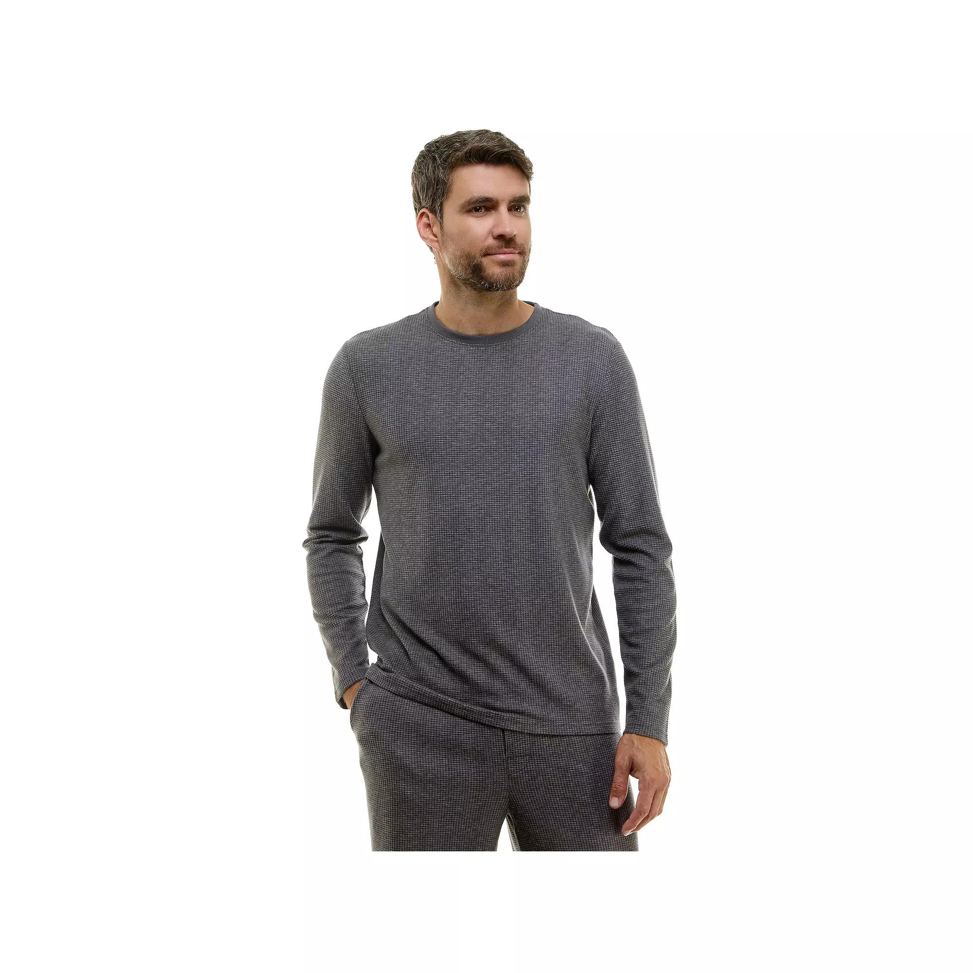 Men's Sonoma Goods For Life® Supersoft Waffle Weave Long Sleeve Pajama Top, Size: Large, Dark Grey Product Image