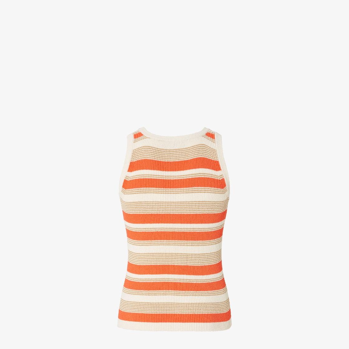 TopMulticolor-stripe organic cotton knit top Product Image