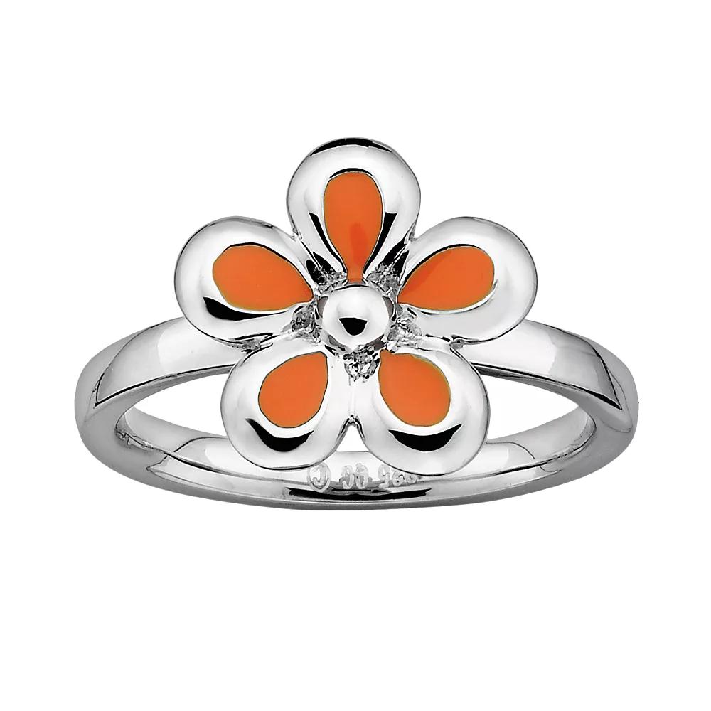 Stacks & Stones Sterling Silver Orange Flower Stack Ring, Women's, Size: 5 Product Image