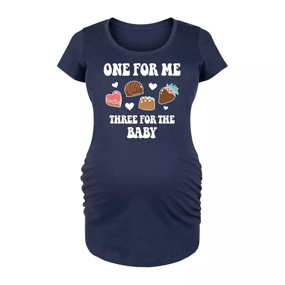 Maternity One For Me Three For Baby Chocolate Graphic Tee, Women's,  Product Image