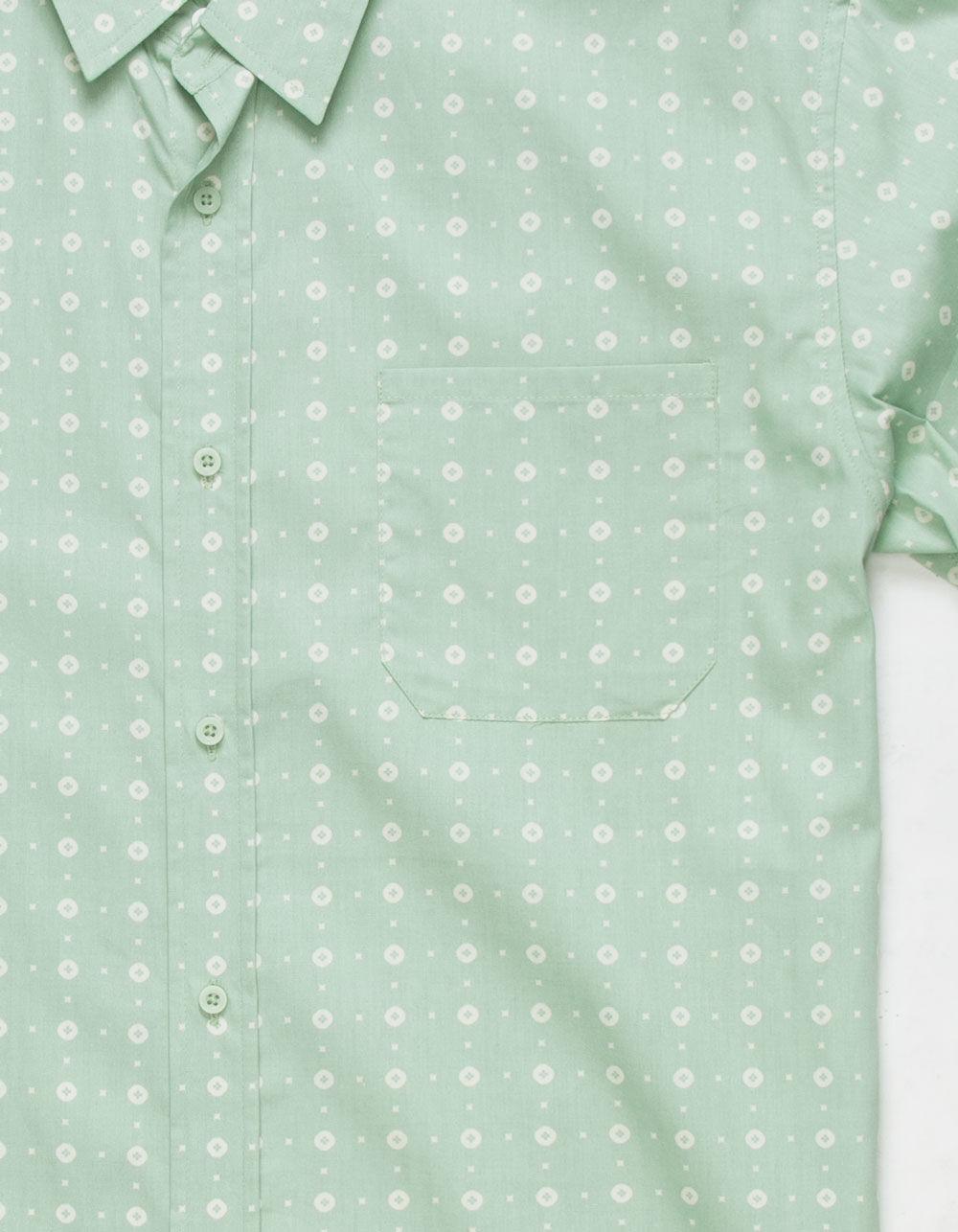 RSQ Mens Ditsy Geo Button Up Shirt - GRASSHOPPER Product Image