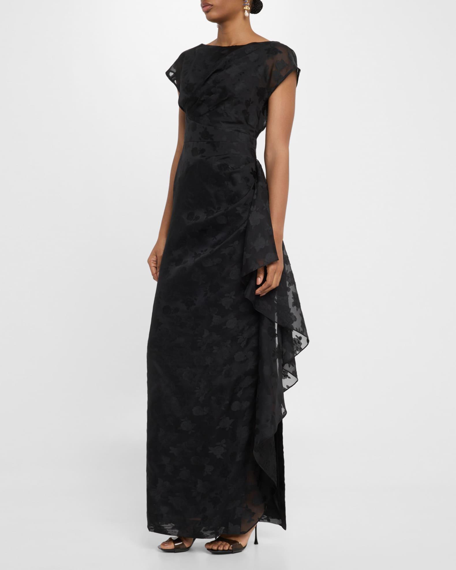 Florence Draped Short-Sleeve Fli Coupe Gown Product Image