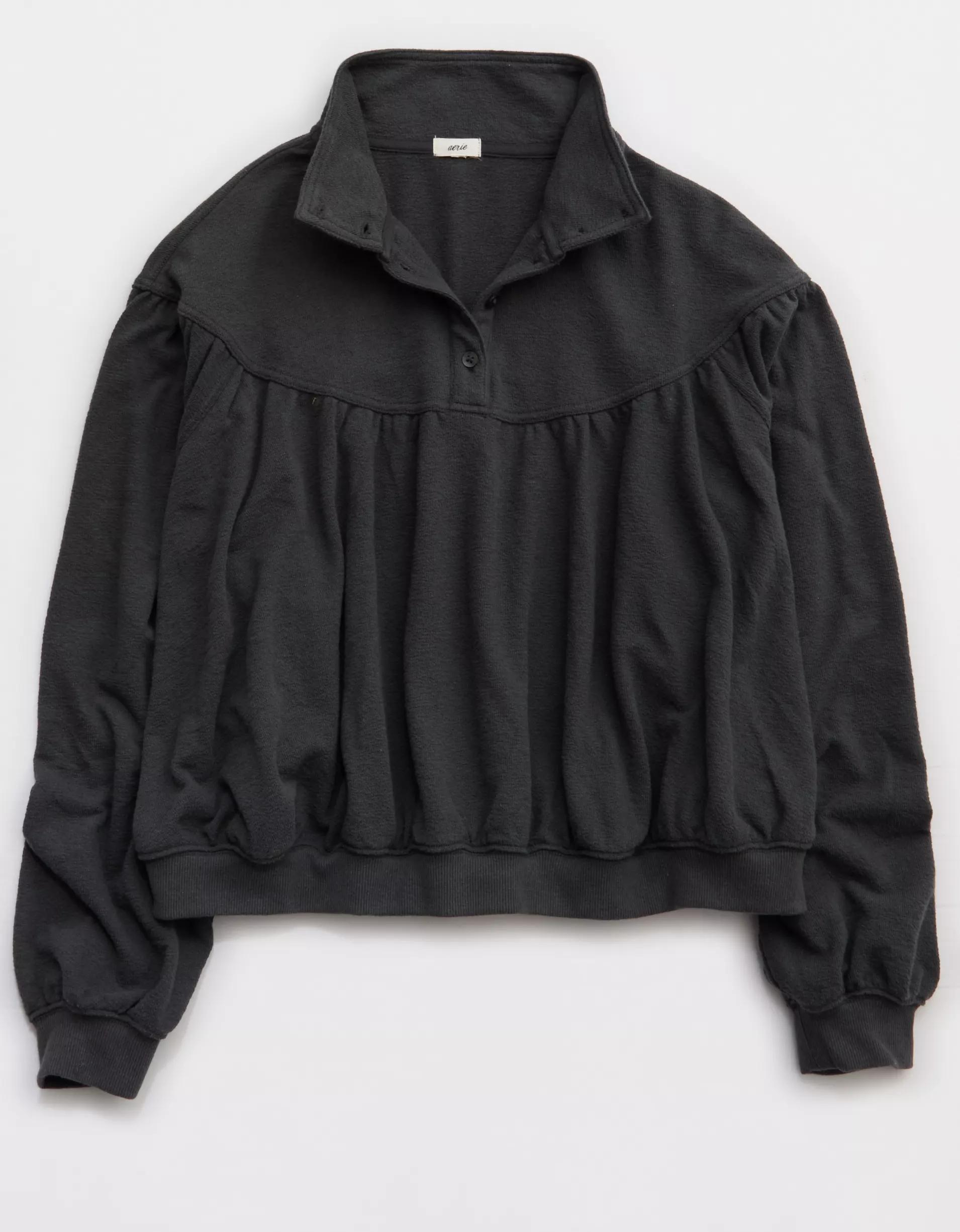 Aerie Soft Life Button Sweatshirt Product Image