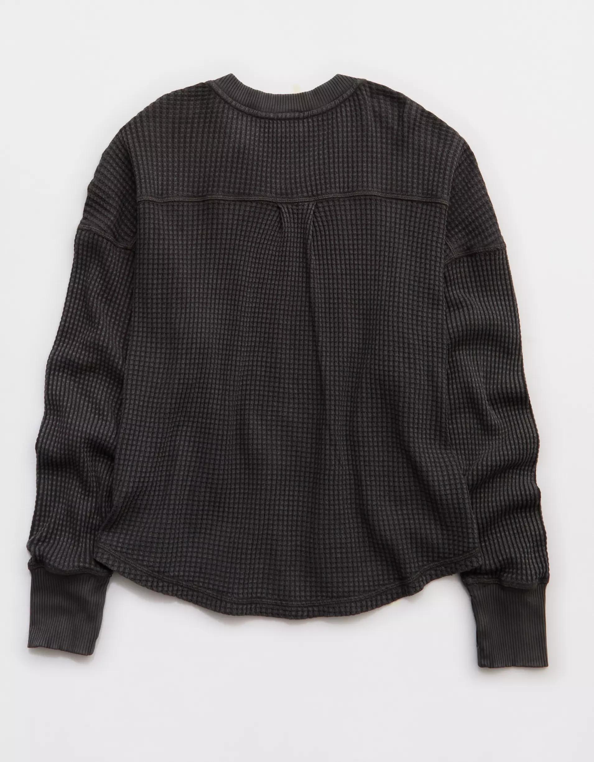 OFFLINE By Aerie Wow! Waffle Notch Neck Long Sleeve T-Shirt Product Image