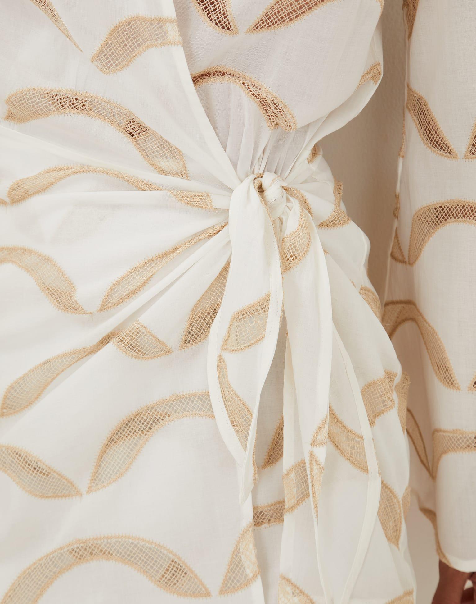 Eyelet Mea Short Dress - Off White Product Image