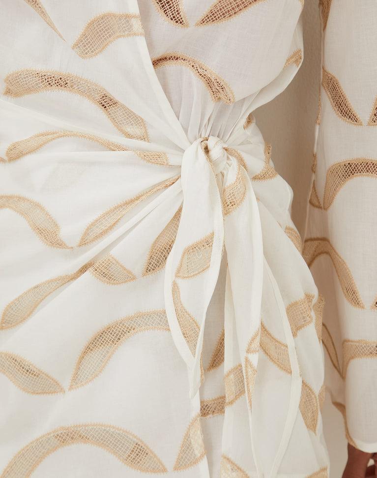 Eyelet Mea Short Dress - Off White Product Image