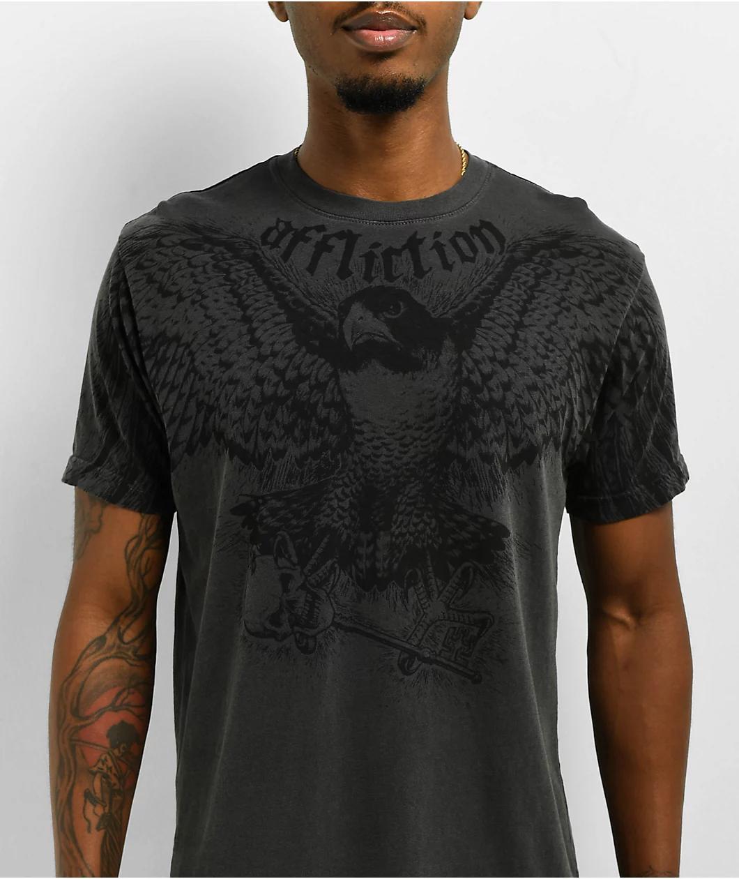 Affliction Falcon Charcoal T-Shirt Product Image