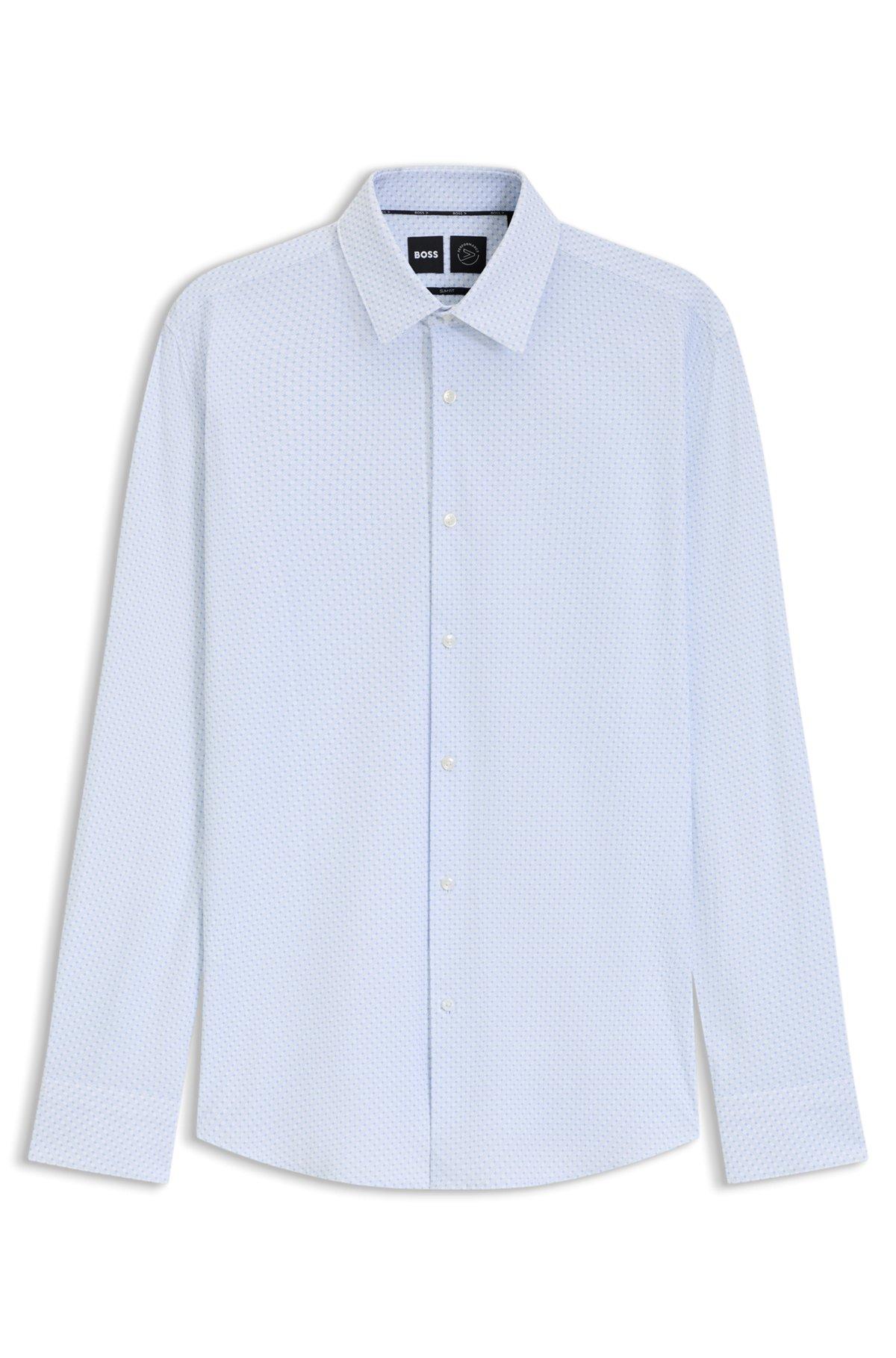 Slim-fit shirt in printed performance-stretch jersey Product Image