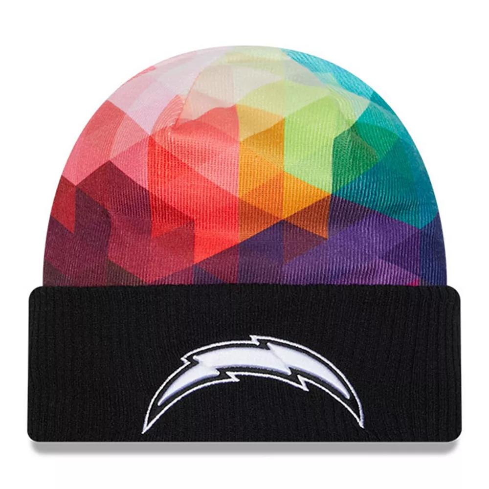 Men's New Era Black Los Angeles Chargers 2023 NFL Crucial Catch Cuffed Knit Hat Product Image