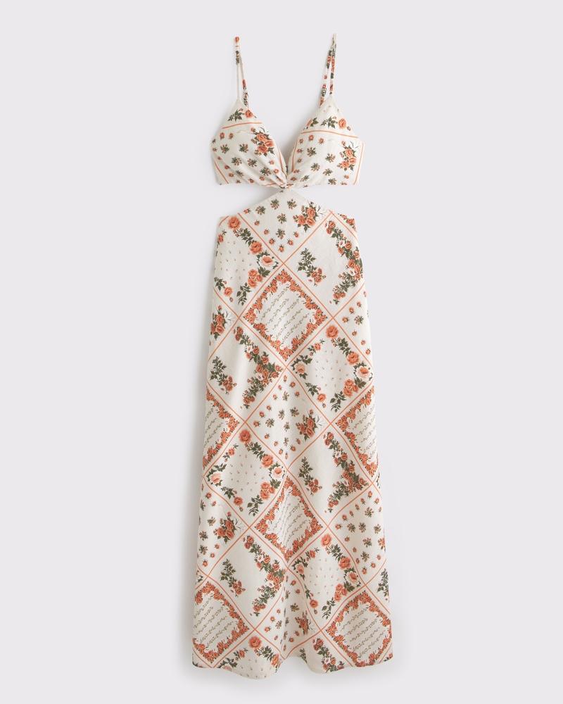 The A&F Julia Slip Cutout Maxi Dress Product Image