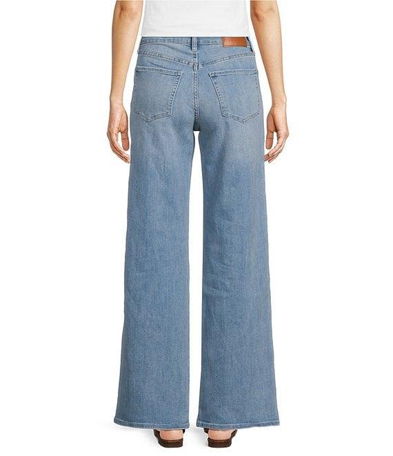 Sam Edelman Twill Denim High Rise Long Wide Leg Jeans Product Image