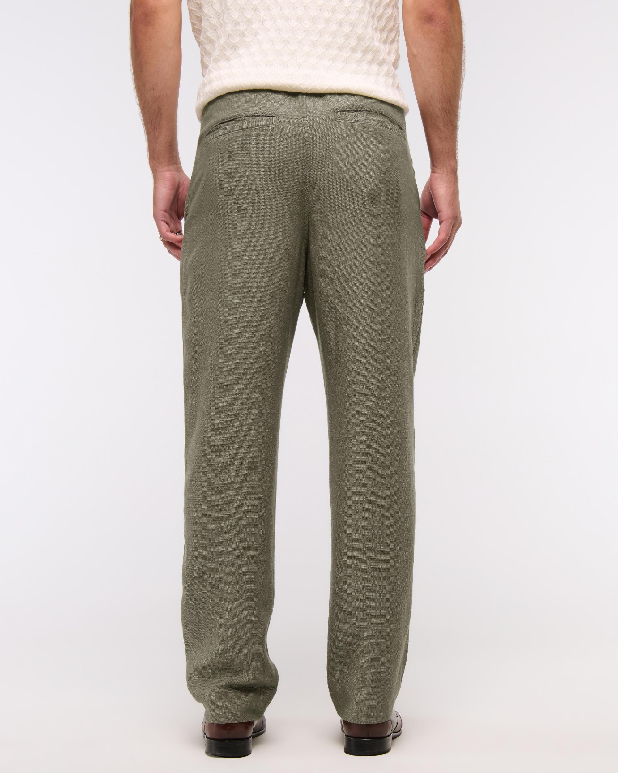 Loose Tailored Linen-Blend Pull-On Pant Product Image