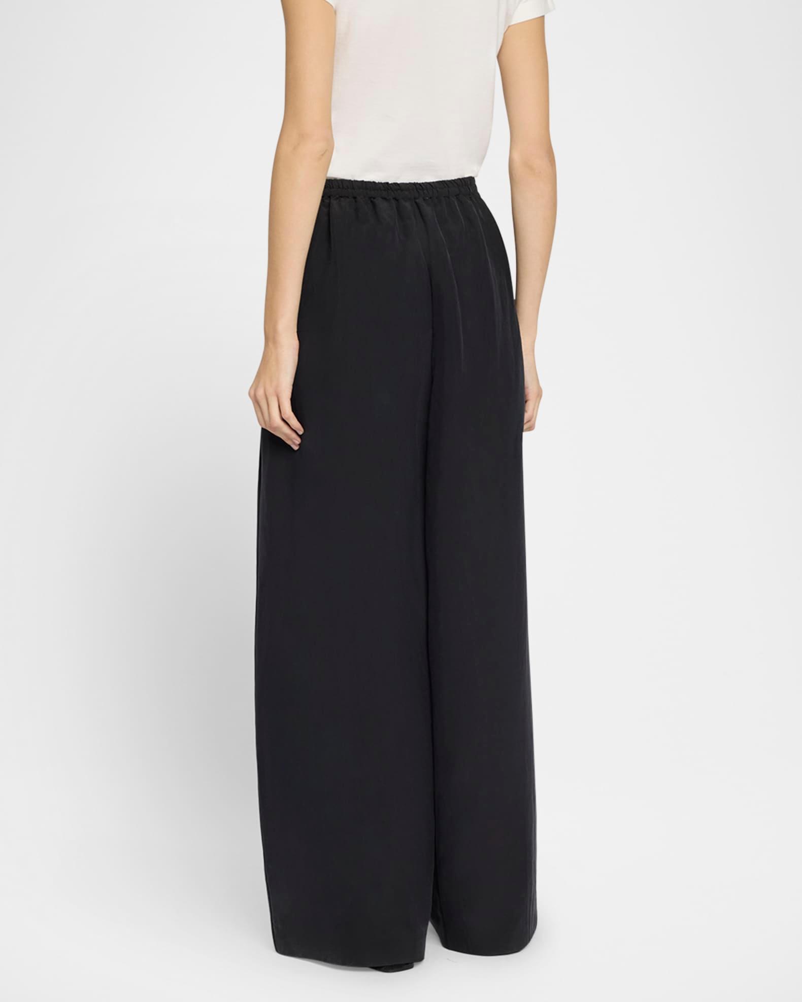 Bellana Silk Wide-Leg Pull-On Pants Product Image