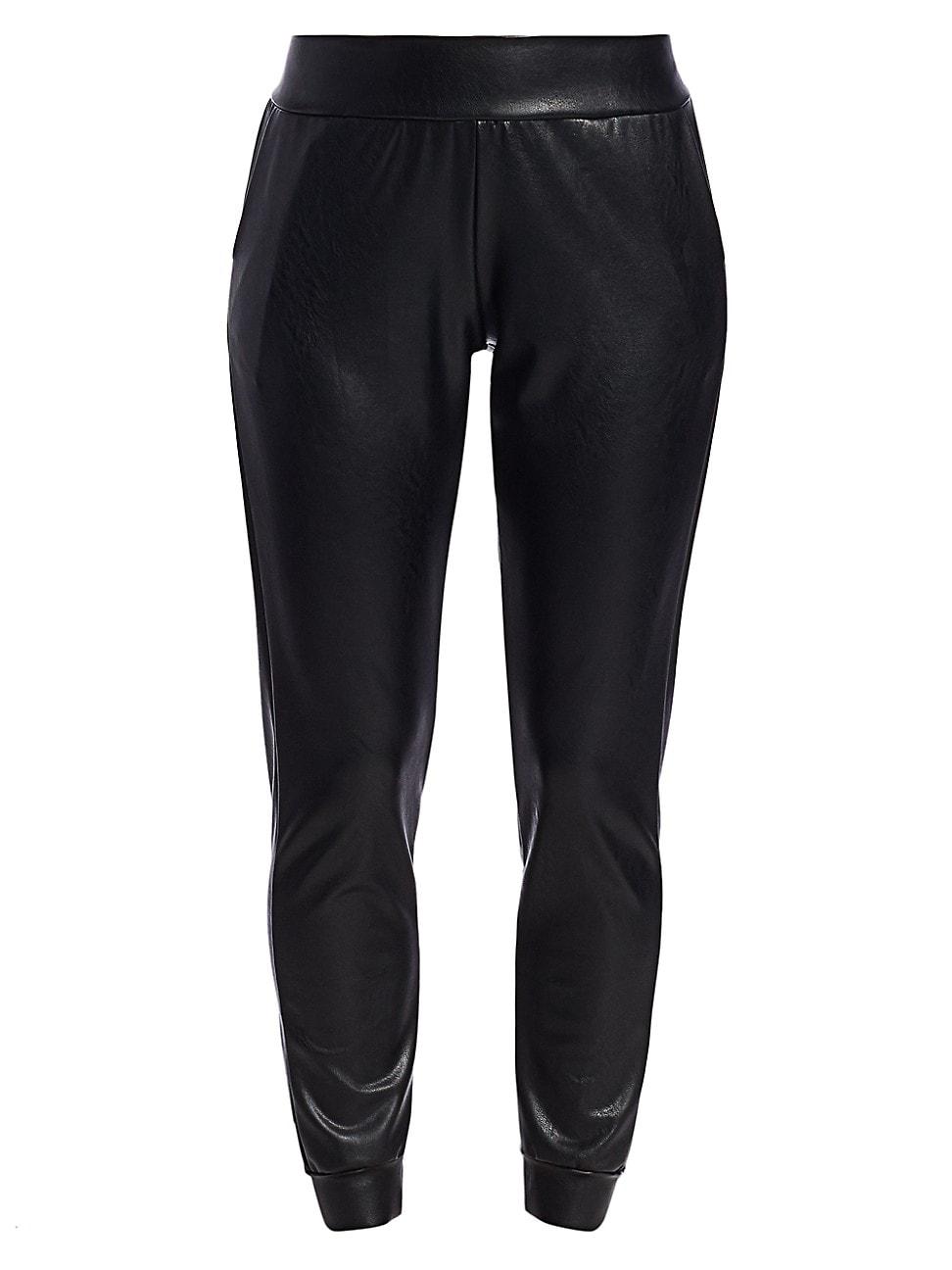 Womens Faux Leather Joggers Product Image