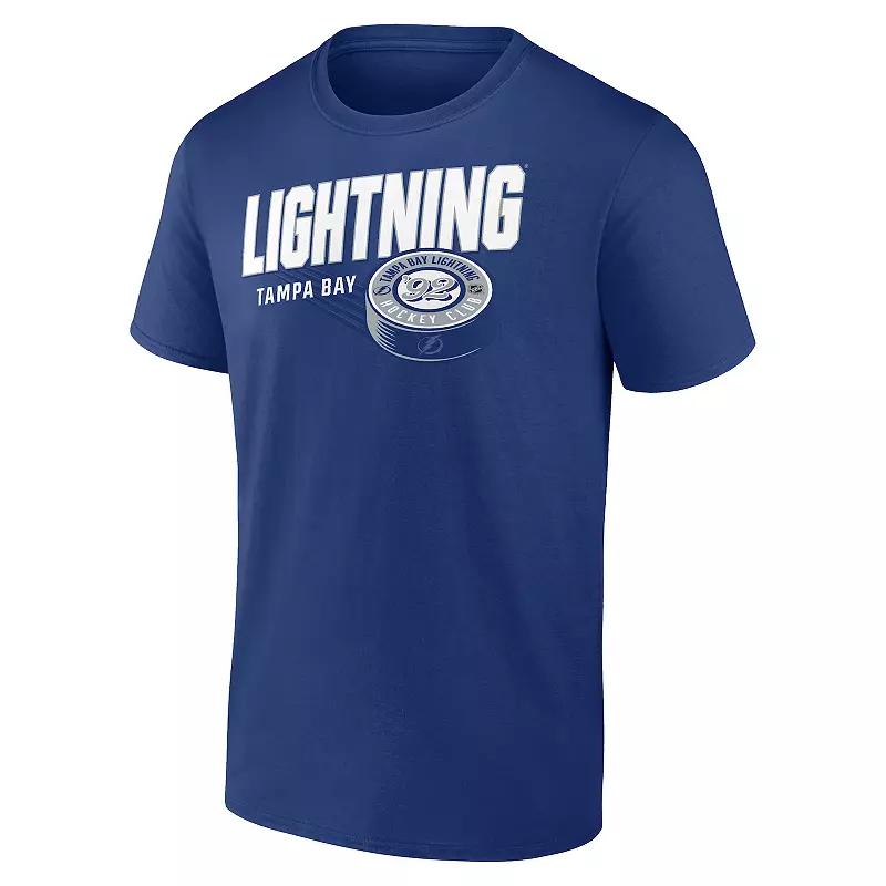 Men's Fanatics Tampa Bay Lightning NHL Biscuit Puck Tee, Size: Medium, Lgh Blue Product Image