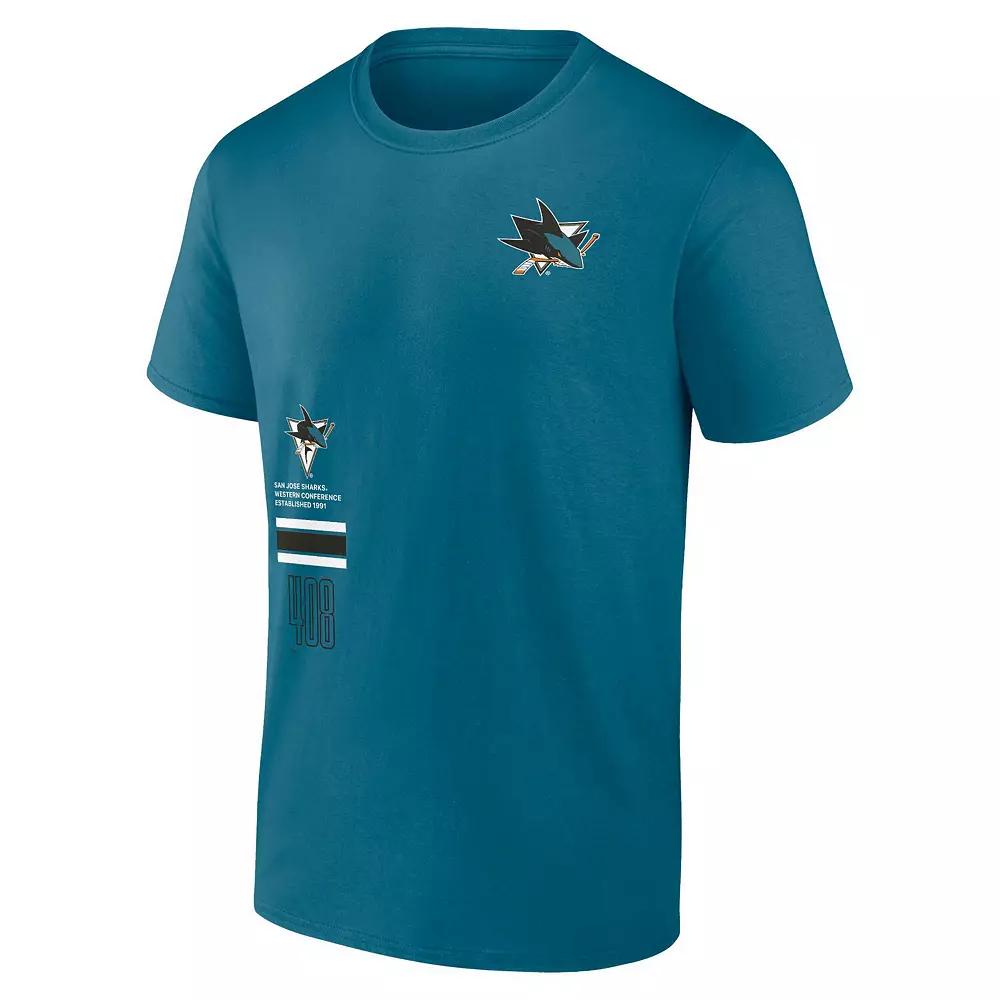 Men's Fanatics Branded Teal San Jose Sharks Represent T-Shirt, Size: XL, Sks Blue Product Image