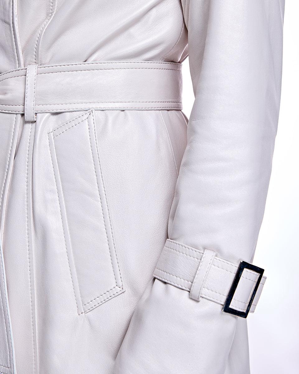 Julia and Stella by Maximilian Belted Leather Coat -Max Product Image