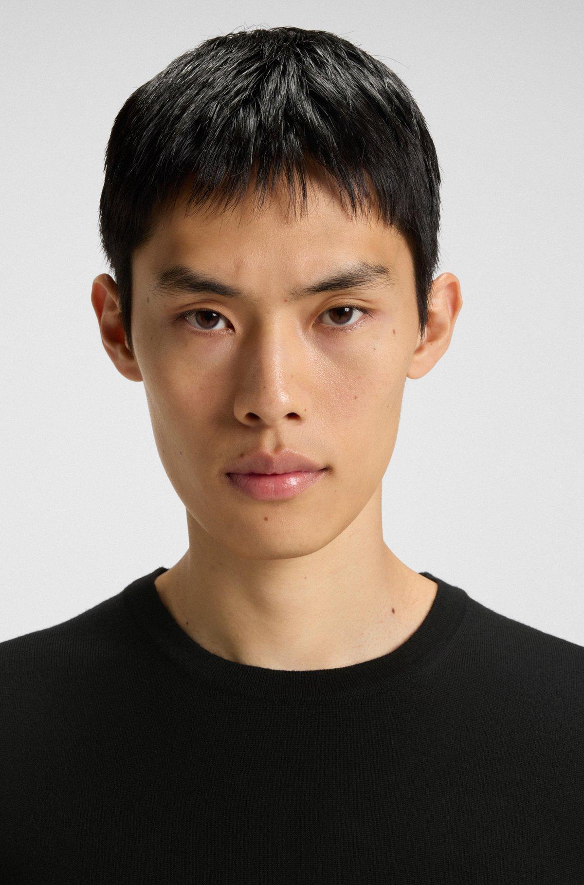 Virgin-wool sweater with embroidered logo Product Image