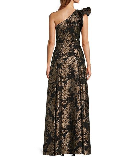 Antonio Melani Amelia Novelty Jacquard Asymmetric Neck A-Line Maxi Dress Product Image