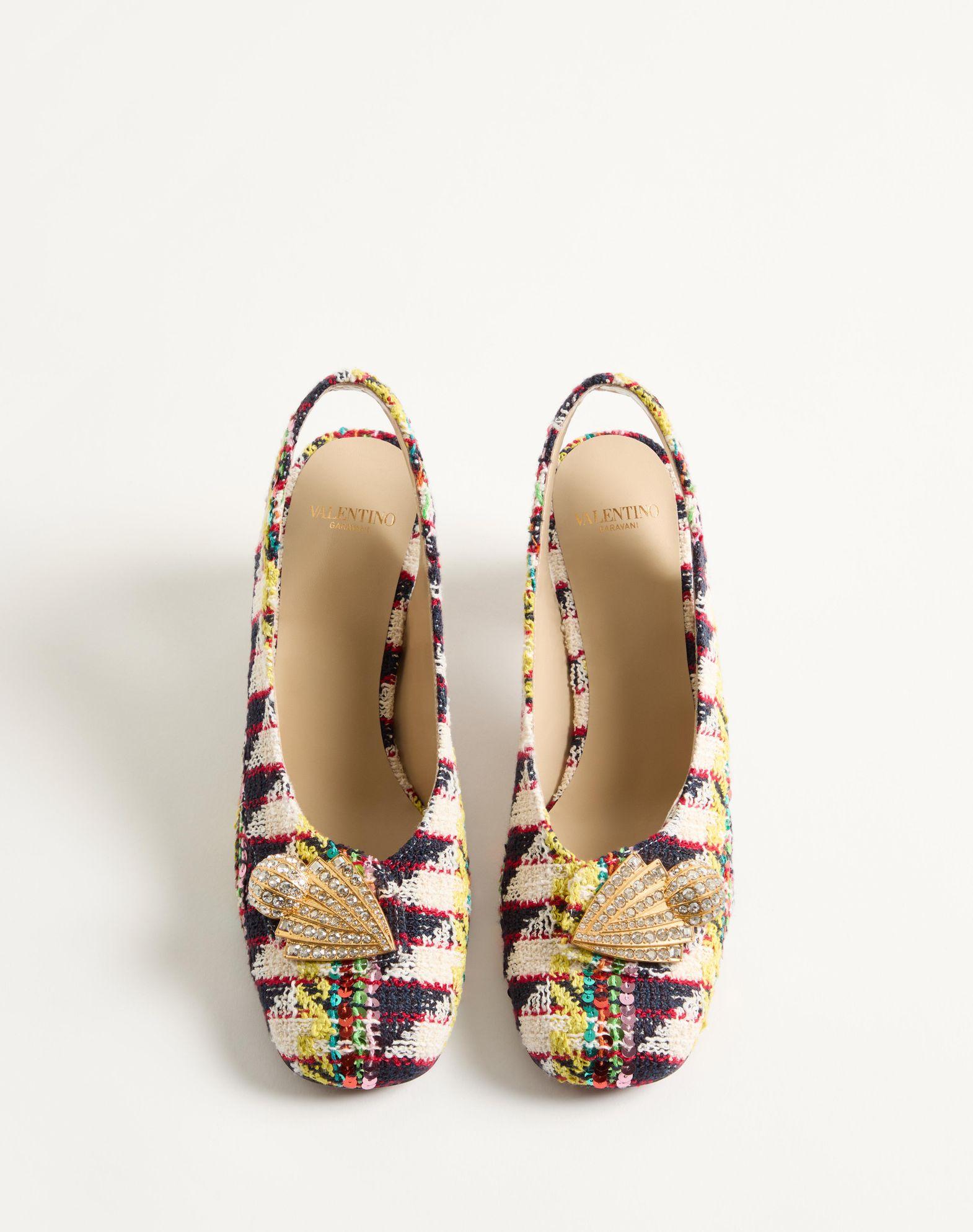 Adamantine Slingback Pumps In Tweed 60Mm Product Image