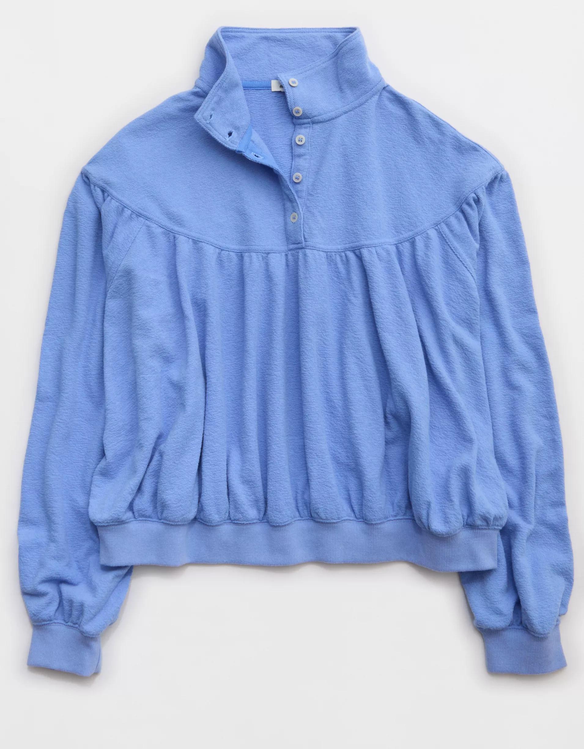 Aerie Soft Life Button Sweatshirt Product Image