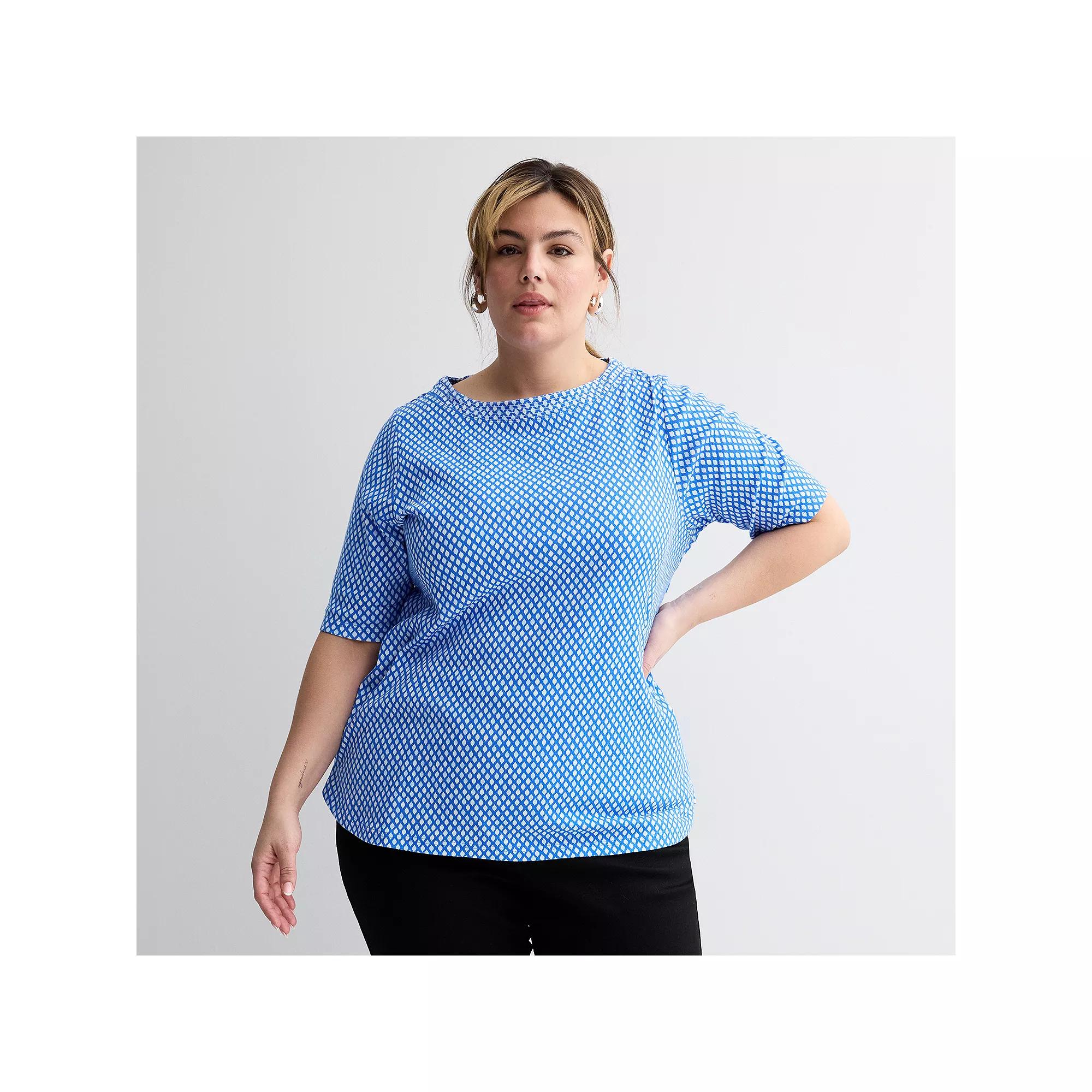 Plus Size Croft & Barrow Stitched Bateau Elbow Sleeve T-Shirt, Womens Product Image