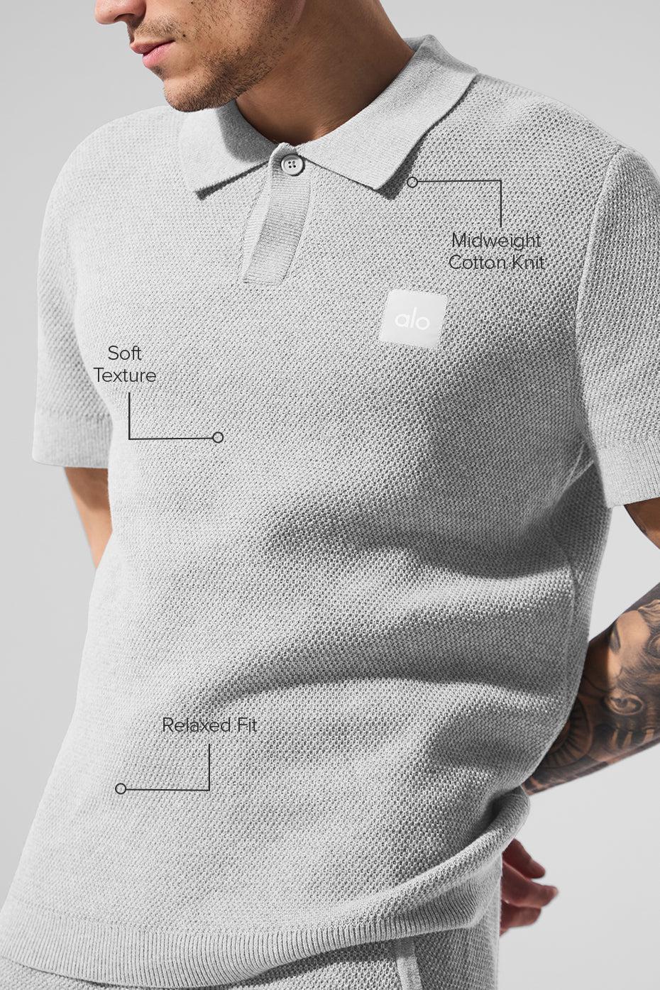 Sports Club Sweater Knit Polo - Athletic Heather Grey Product Image