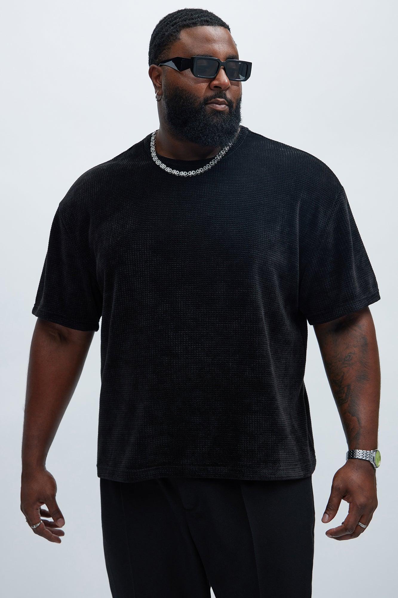 Greenville Waffle Knit Relaxed Short Sleeve Tee - Black Product Image