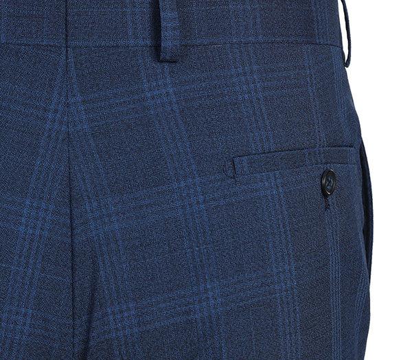 English Laundry 2-Piece Blue Plaid Wool Blend Slim Fit Dress Suit Product Image