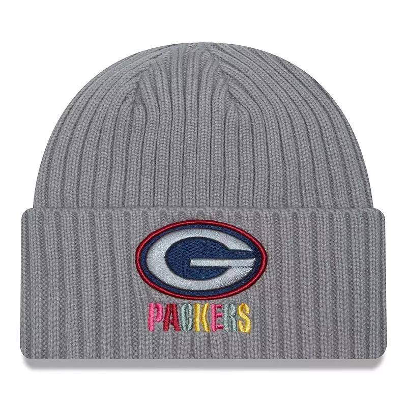 Men's New Era  Gray Green Bay Packers Color Pack Multi Cuffed Knit Hat, Grey Product Image