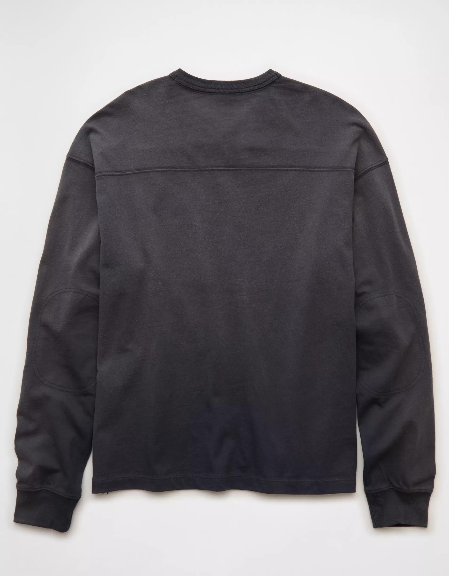 AE Boxy Long-Sleeve V-Neck T-Shirt Product Image