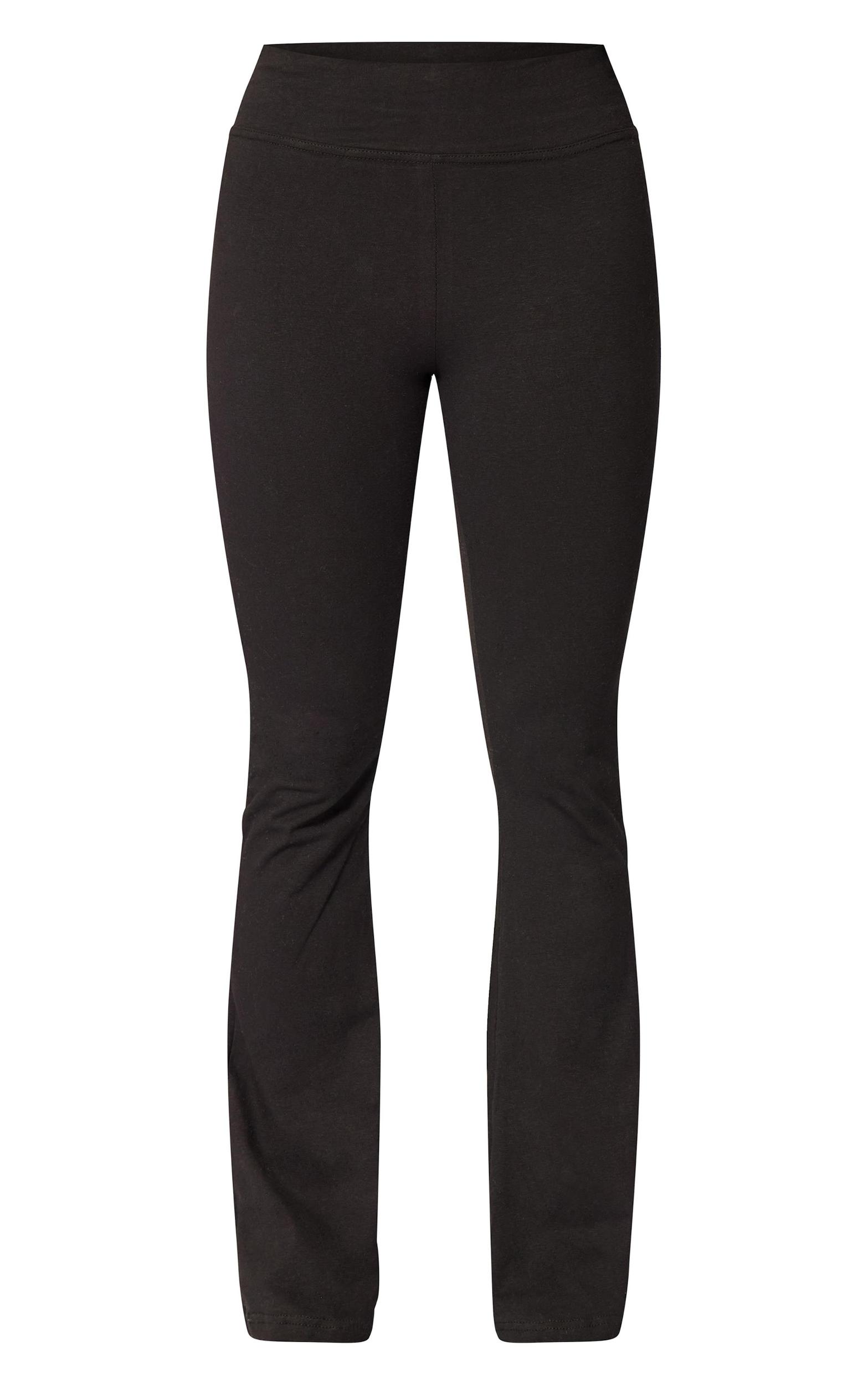 PLT SPORT Black Melange Flared Yoga Pants Product Image