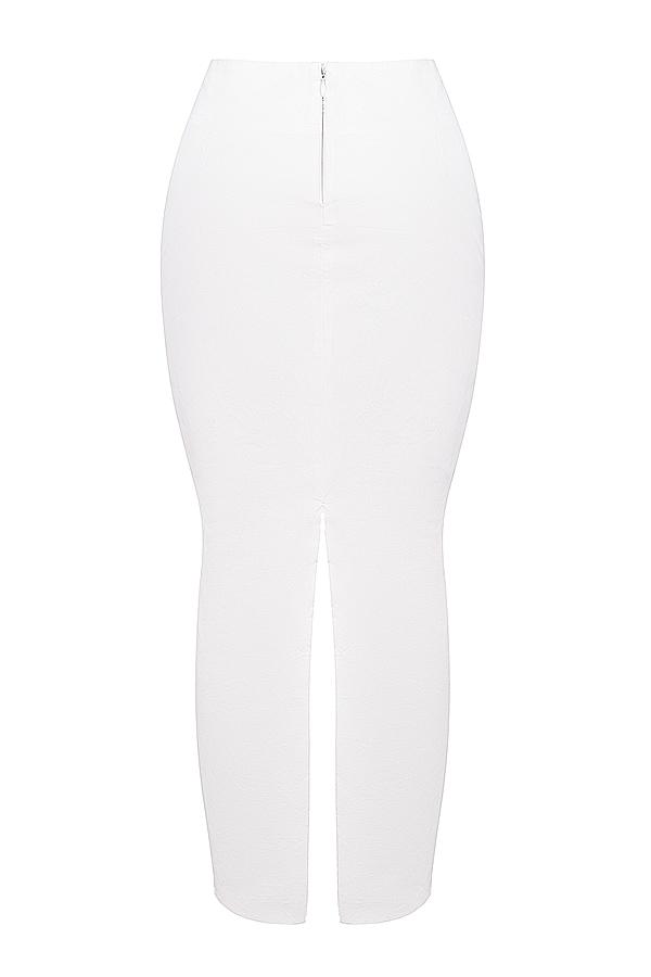 Eden  white cotton twill maxi skirt Product Image