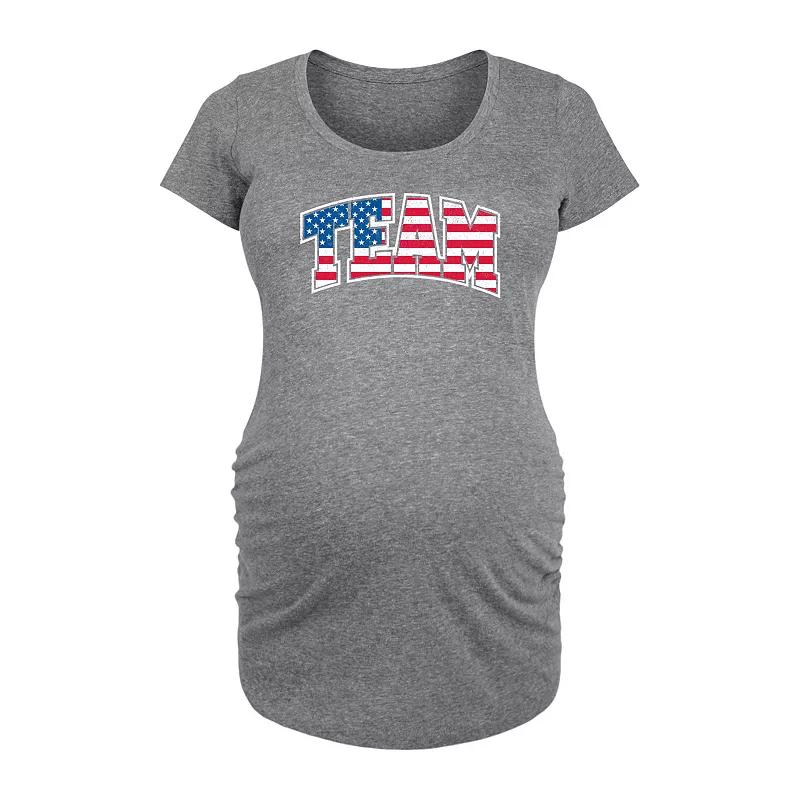 Maternity Team USA Graphic Tee, Womens Grey Gray Product Image