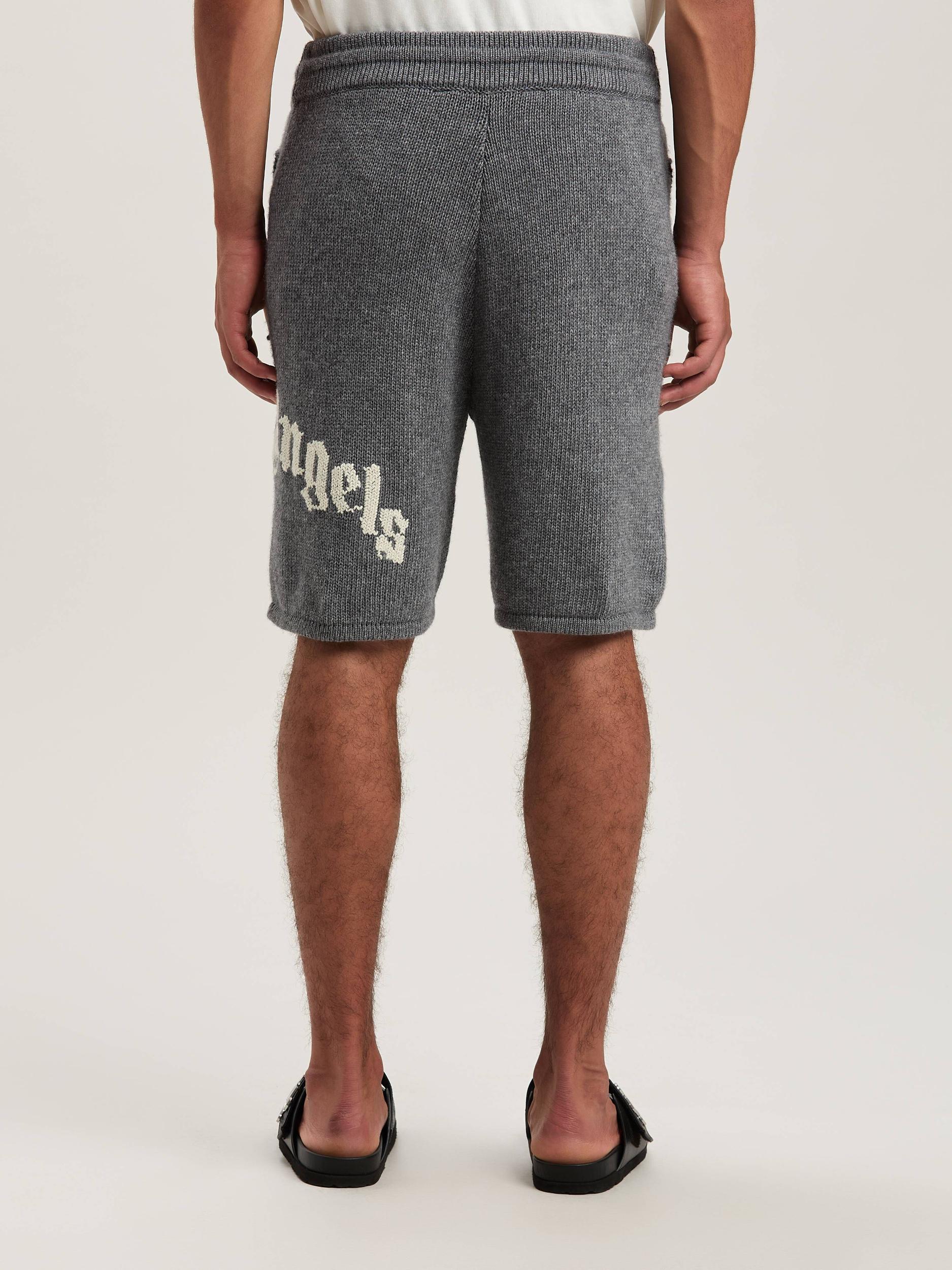 Curved logo embroidered knit shorts Product Image