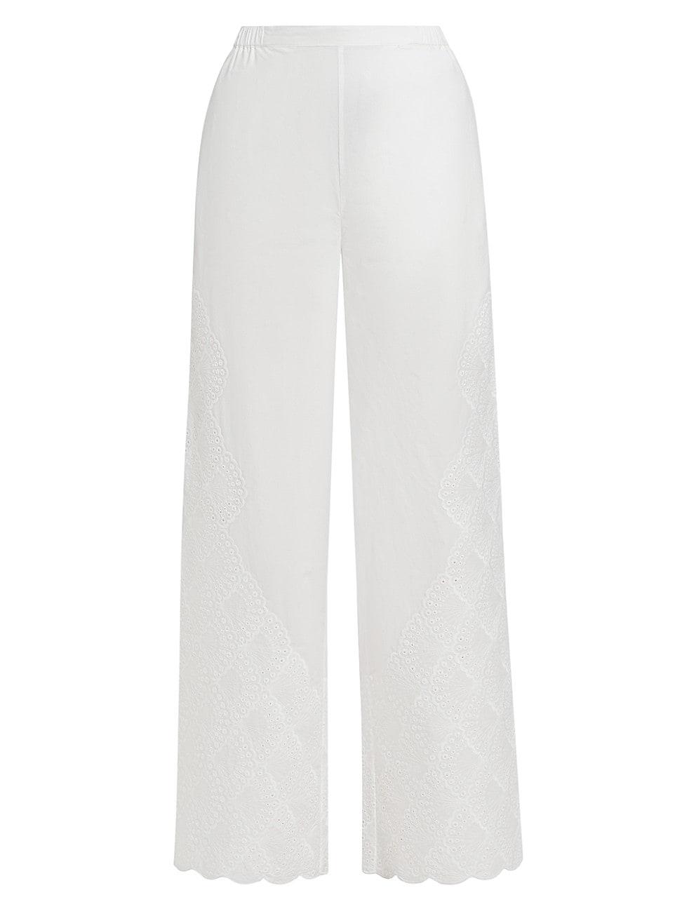 Womens Dulche Eyelet Cotton Pants Product Image