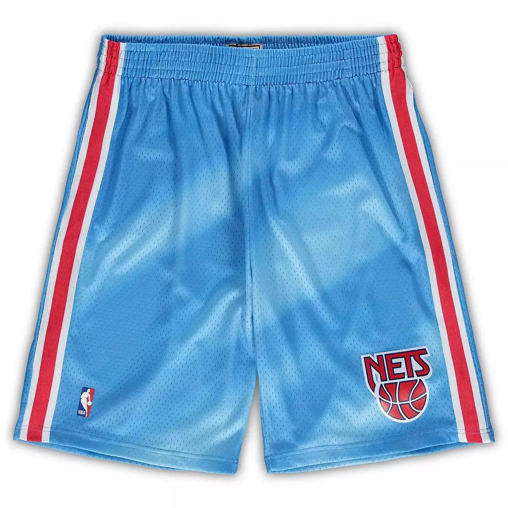 Men's Mitchell & Ness Blue New Jersey Nets Big & Tall Hardwood Classics Team Swingman Shorts,  Product Image