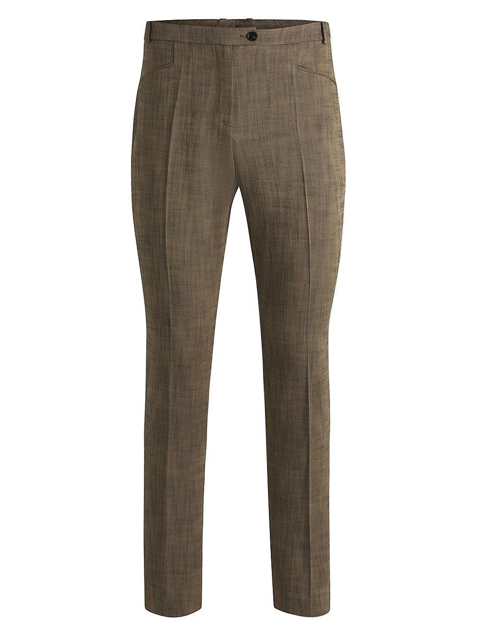 Womens Relaxed-Fit Trousers in Melange Stretch Sharkskin Fabric Product Image
