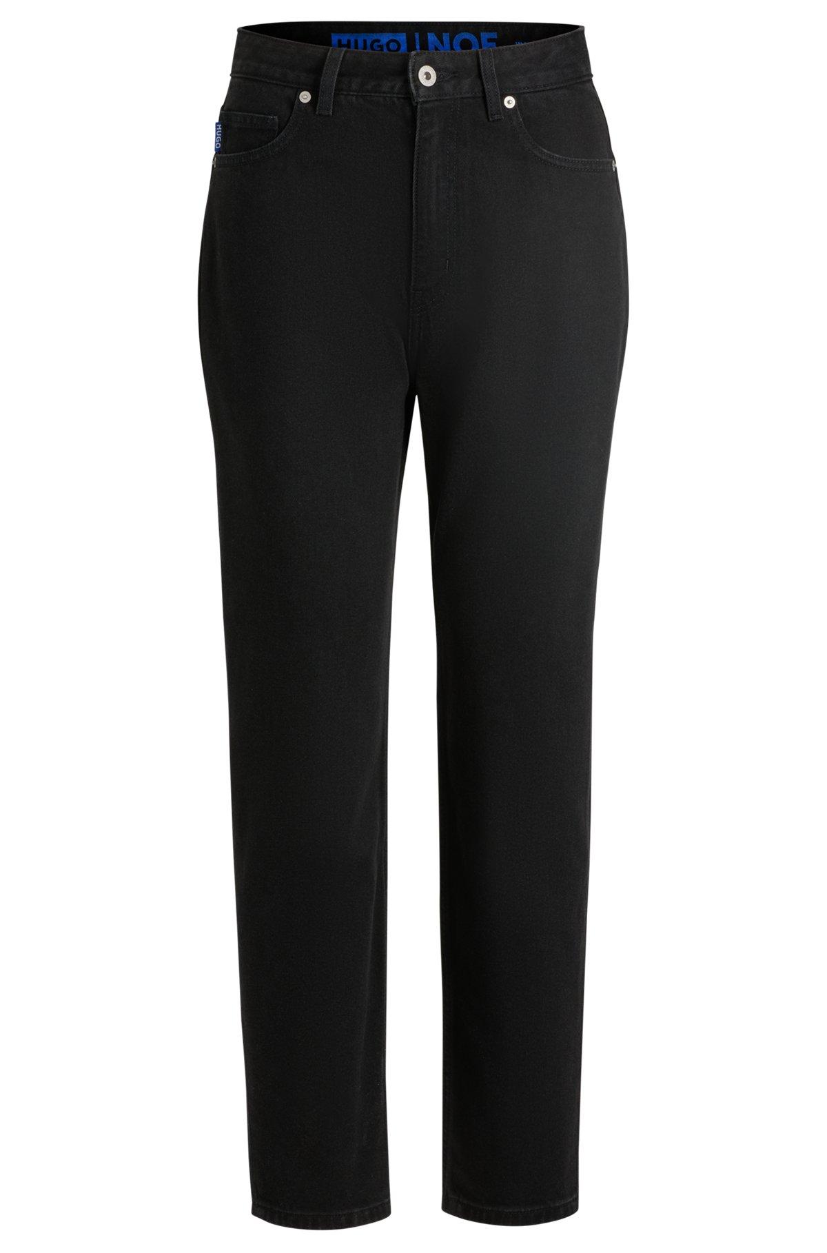 Mom-fit jeans in black rinse-wash denim Product Image