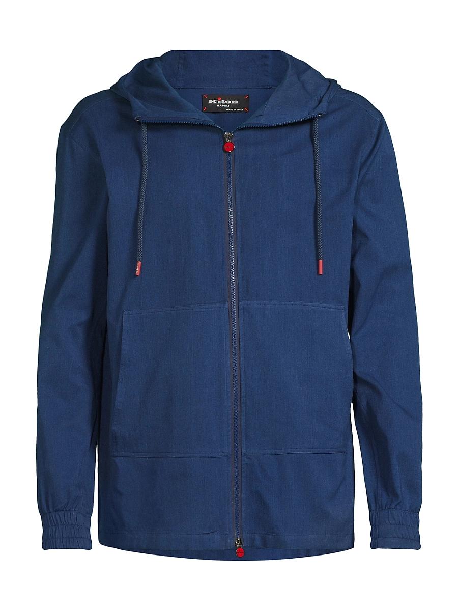 Mens Chambray Zip-Front Hoodie Product Image