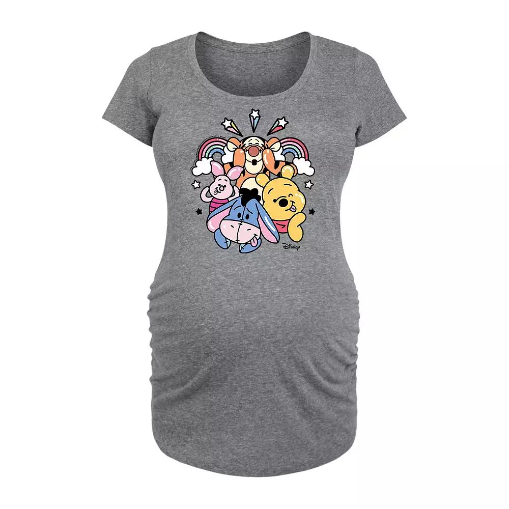 Disney's Winnie the Pooh Maternity Group Rainbow Graphic Tee, Women's,  Product Image